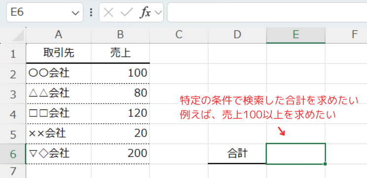 SUMIF関数の説明1