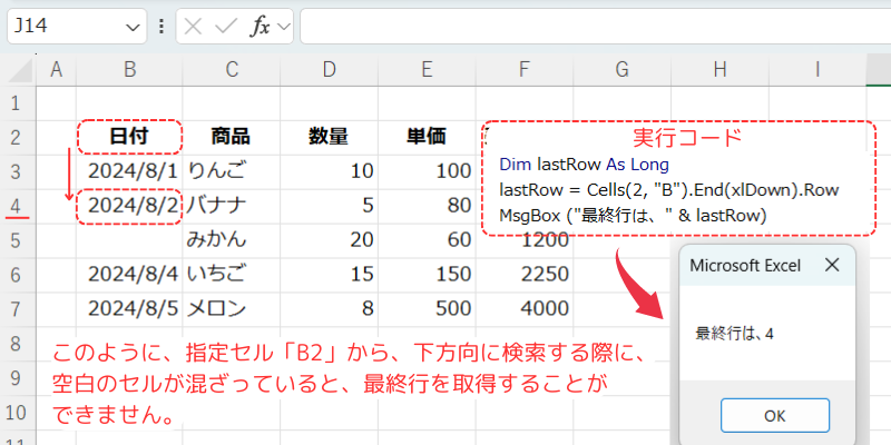 空白セルに注意するとはどういうこと？