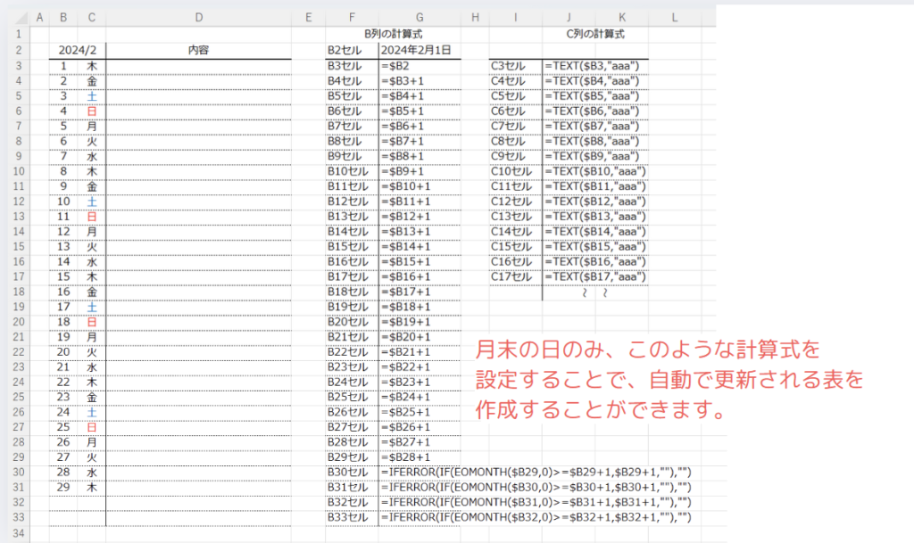 応用編 | エクセルで月末日を自動更新！EOMONTH関数を使った便利な表の作り方