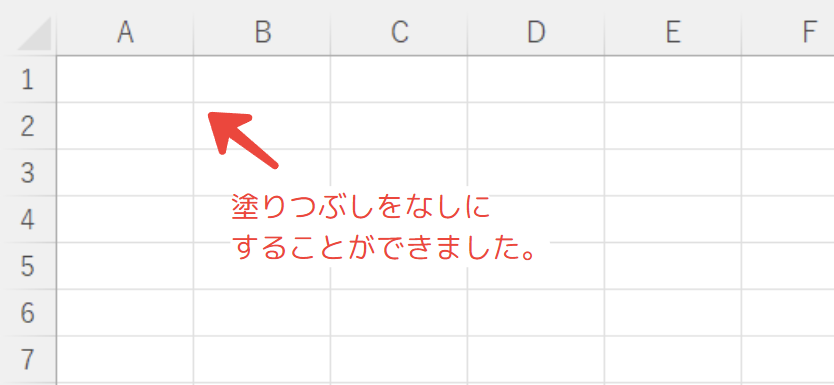 塗りつぶしをなしにする